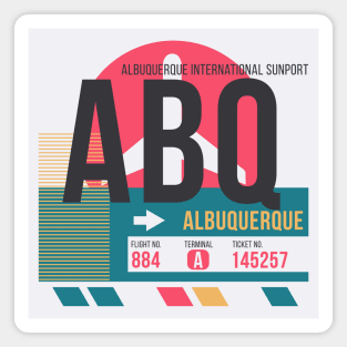 Albuquerque (ABQ) Airport // Sunset Baggage Tag Magnet